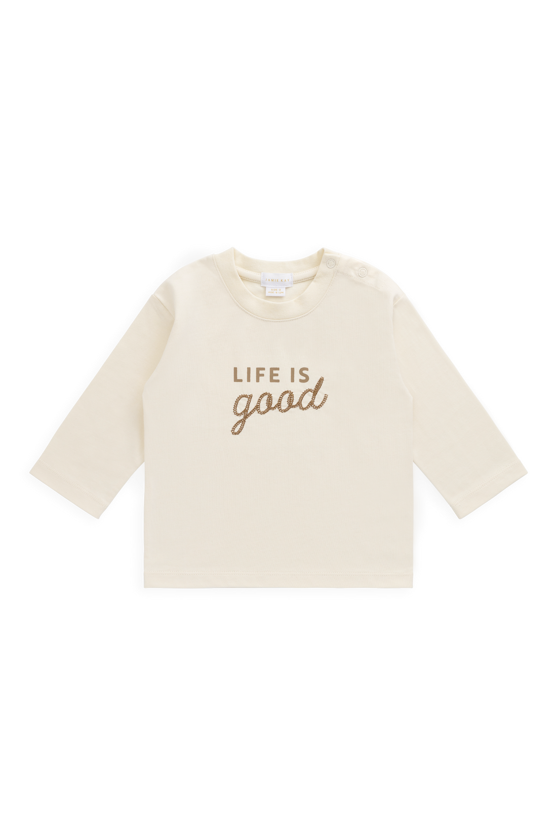 Organic Cotton Marshall Long Sleeve Top - Cloud Life is Good Childrens Top from Jamie Kay Australia