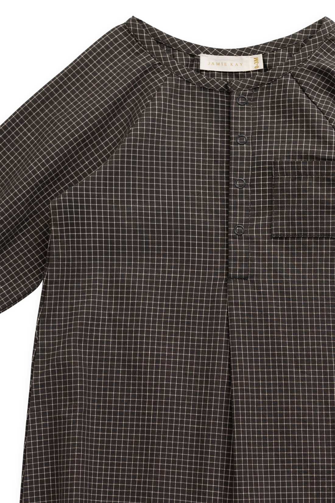 Organic Cotton Milton Onepiece - Basalt Grid Childrens Onepiece from Jamie Kay Australia