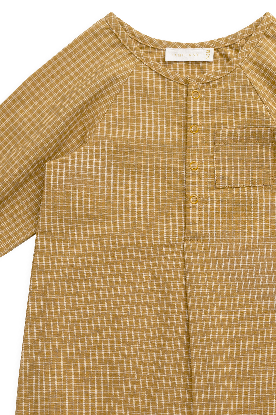 Organic Cotton Milton Onepiece - Windowpane Check Buckwheat Childrens Onepiece from Jamie Kay Australia
