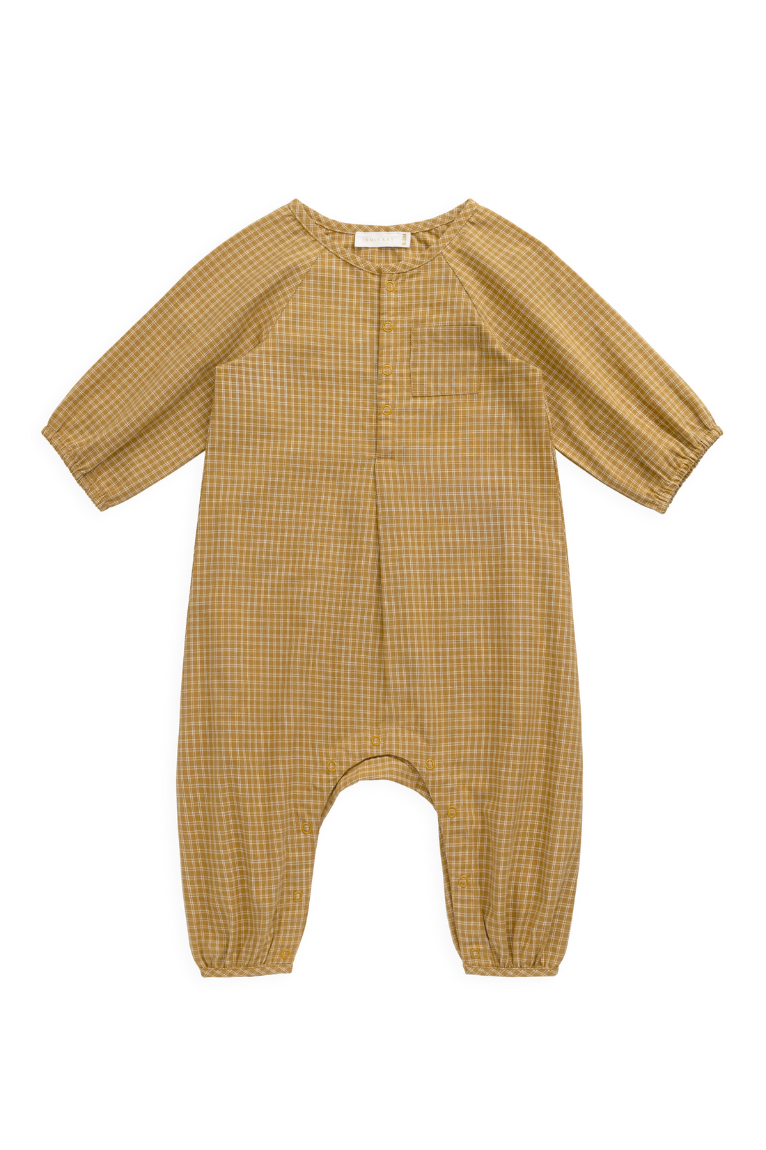 Organic Cotton Milton Onepiece - Windowpane Check Buckwheat Childrens Onepiece from Jamie Kay Australia