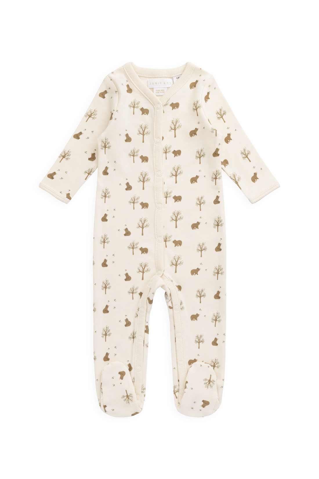 Organic Cotton Murphy Onepiece - Honey Bear Cloud Childrens Onepiece from Jamie Kay Australia