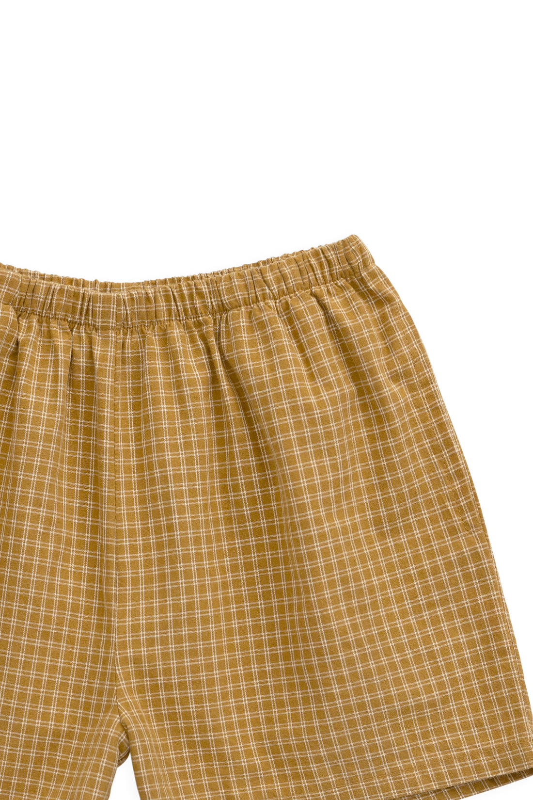 Organic Cotton Wilder Short - Windowpane Check Buckwheat Childrens Short from Jamie Kay Australia