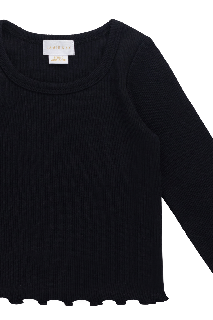 Organic Cotton Fine Rib Agathe Top - Ebony Childrens Top from Jamie Kay Australia