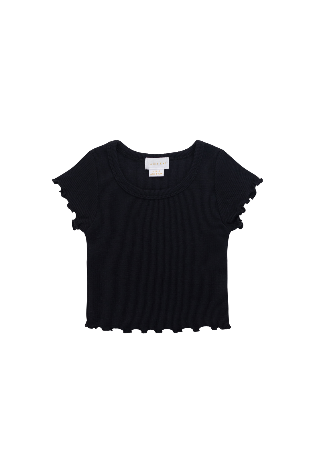 Organic Cotton Fine Rib Ines Top - Ebony Childrens Top from Jamie Kay Australia