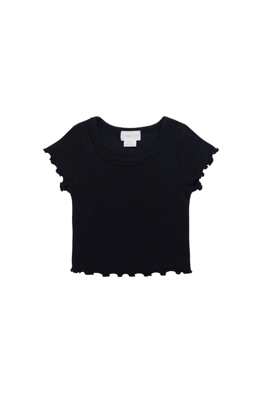 Organic Cotton Fine Rib Ines Top - Ebony Childrens Top from Jamie Kay Australia