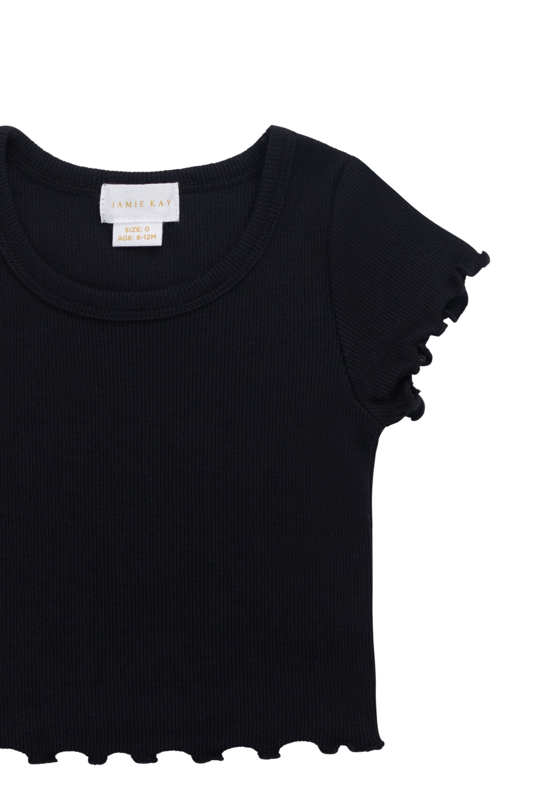 Organic Cotton Fine Rib Ines Top - Ebony Childrens Top from Jamie Kay Australia