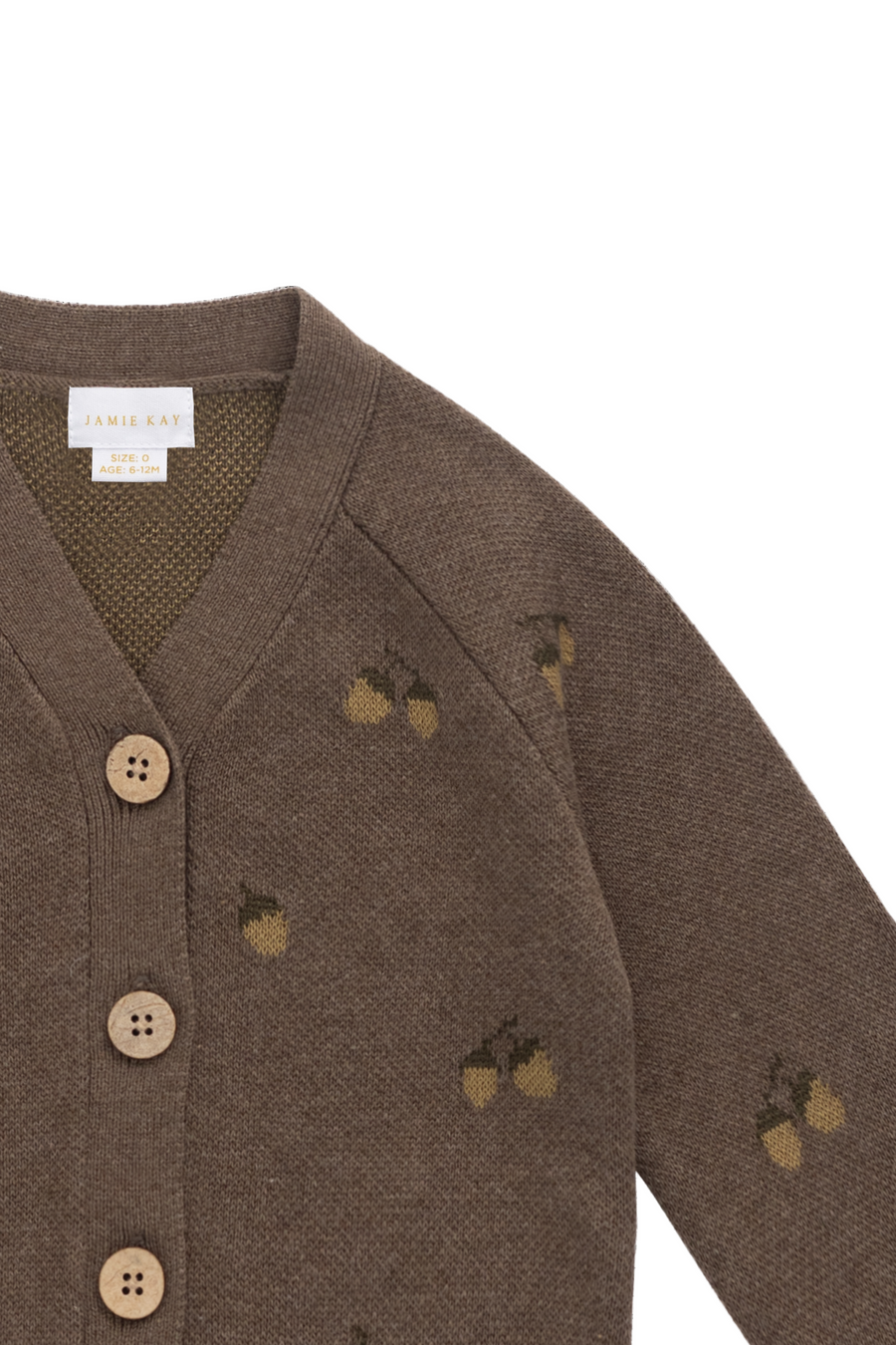 Easton Cardigan - Forest Acorns Toasted Marle Childrens Cardigan from Jamie Kay Australia