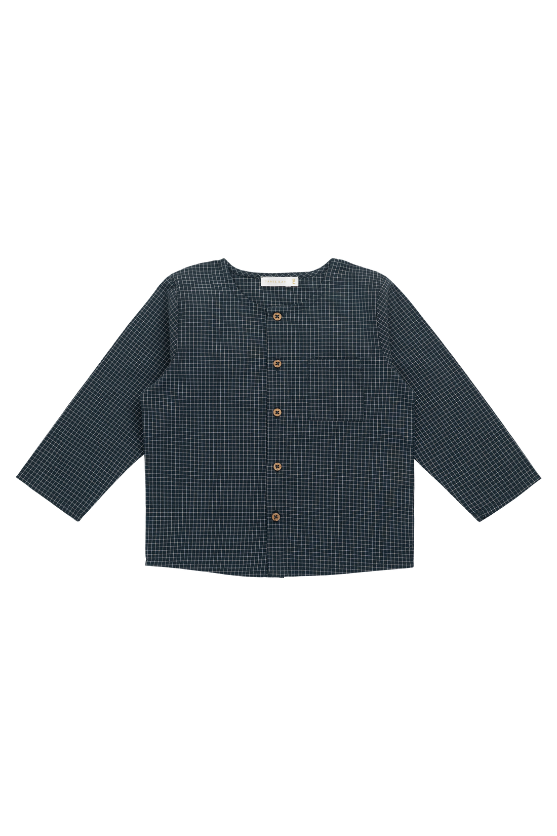 Organic Cotton Albie Top - Forest Grid Childrens Top from Jamie Kay Australia