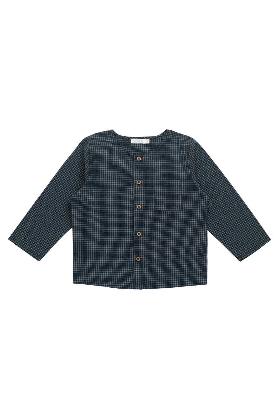 Organic Cotton Albie Top - Forest Grid Childrens Top from Jamie Kay Australia