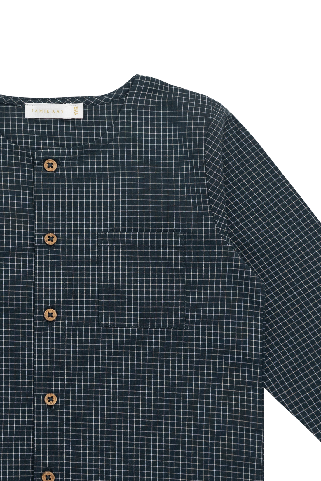 Organic Cotton Albie Top - Forest Grid Childrens Top from Jamie Kay Australia