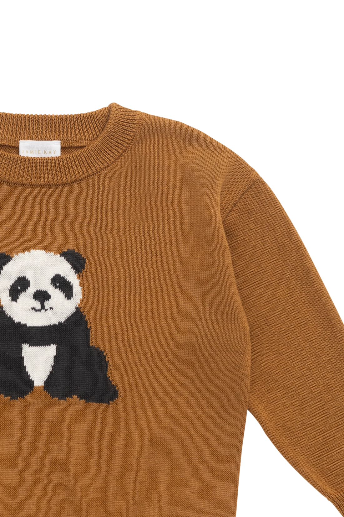 Panda Knit Jumper - Suede Childrens Jumper from Jamie Kay Australia