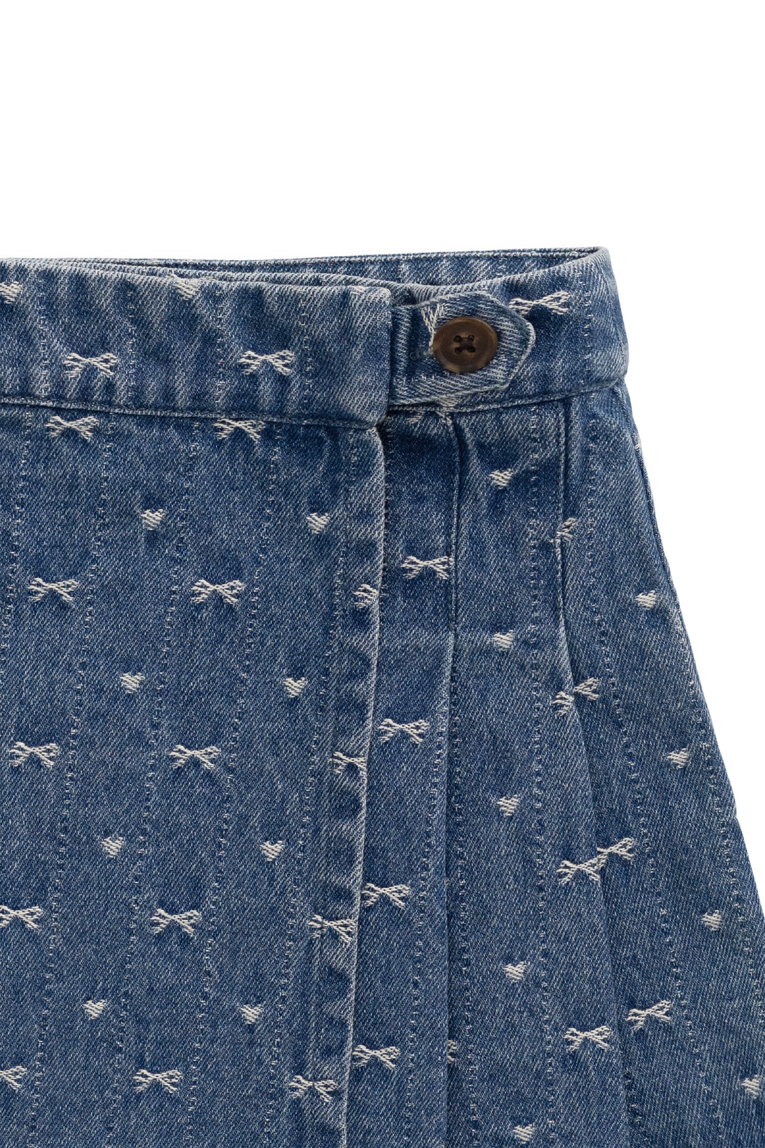 Beatrice Skirt - Amour Bows Denim Childrens Skirt from Jamie Kay Australia