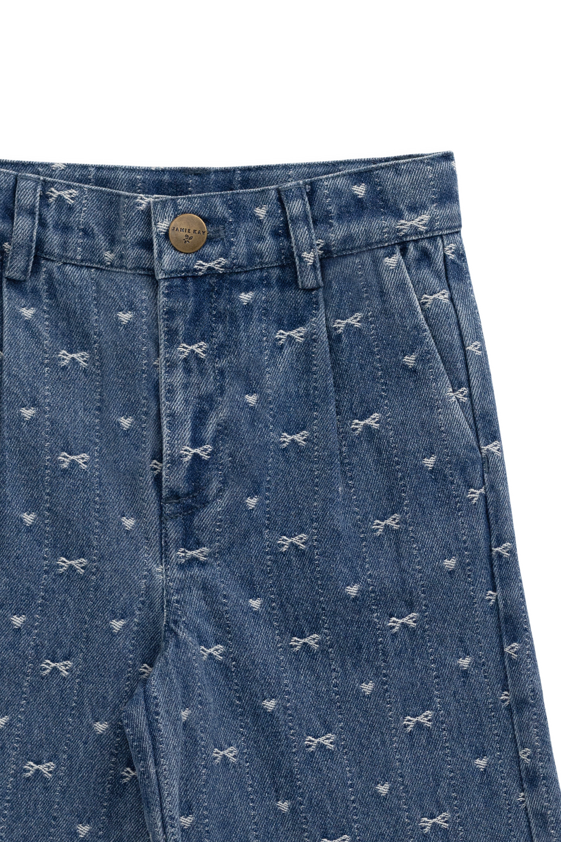Calianna Pant - Amour Bows Denim Childrens Pants from Jamie Kay Australia