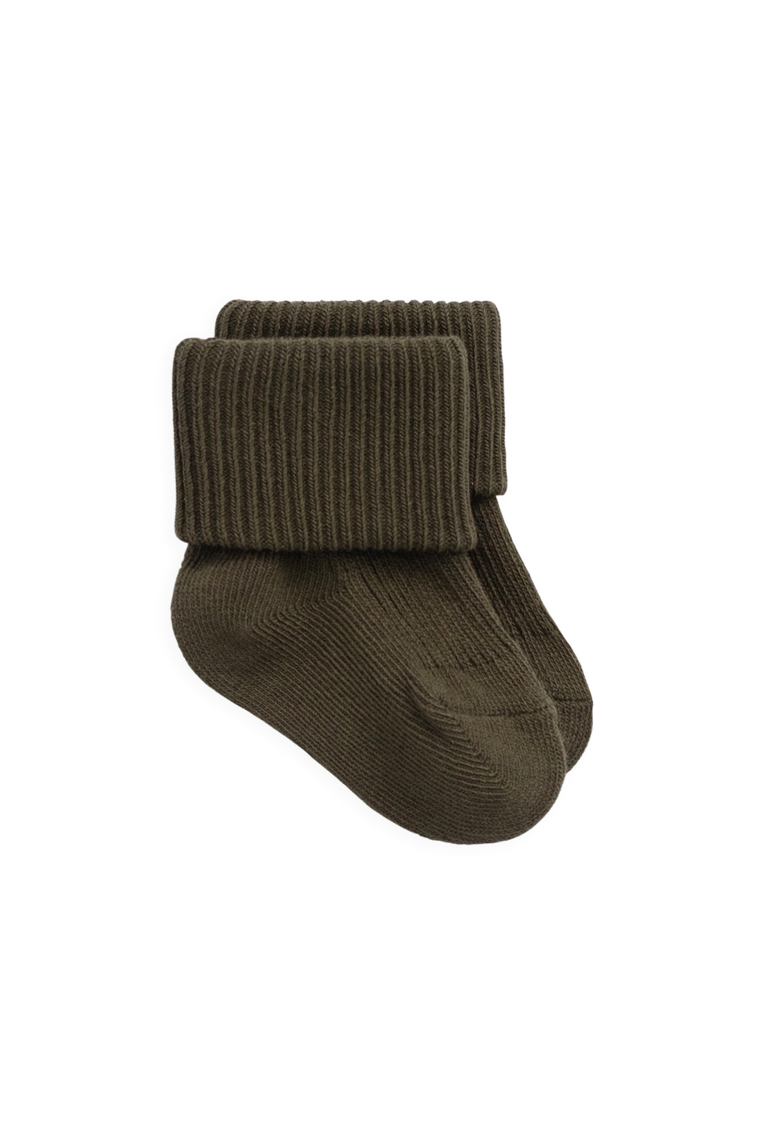 Classic Rib Sock - Deep Olive Childrens Socks from Jamie Kay Australia