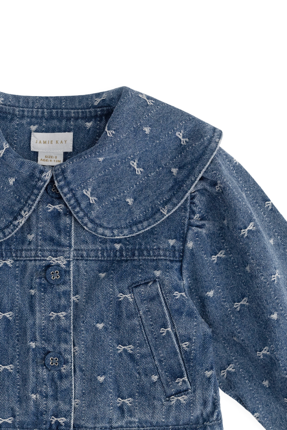 Elka Jacket - Amour Bows Denim Childrens Jacket from Jamie Kay Australia