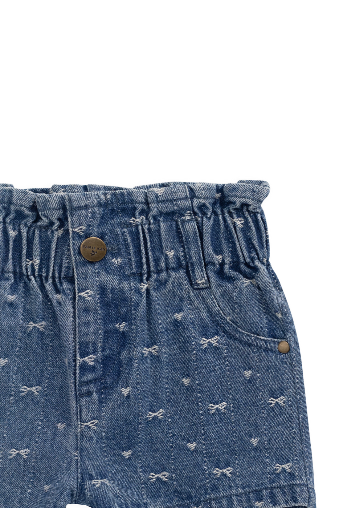Kora Short - Amour Bows Denim Childrens Shorts from Jamie Kay Australia