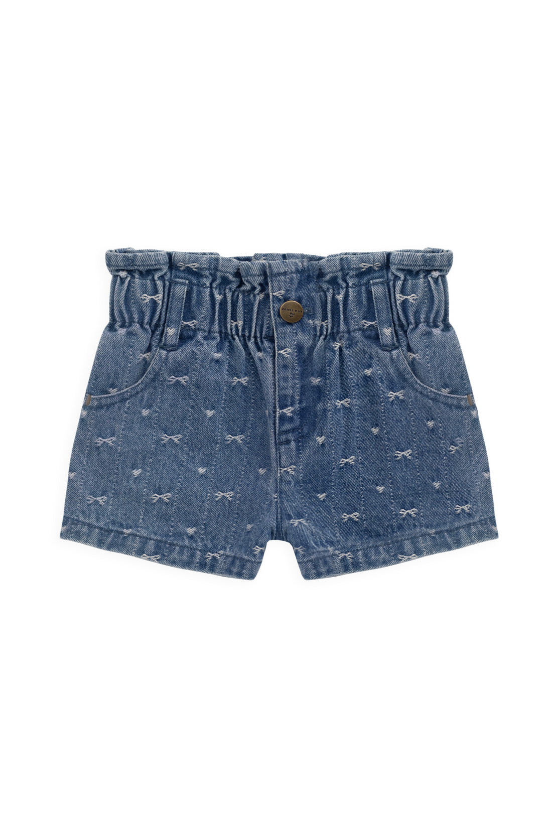 Kora Short - Amour Bows Denim Childrens Shorts from Jamie Kay Australia