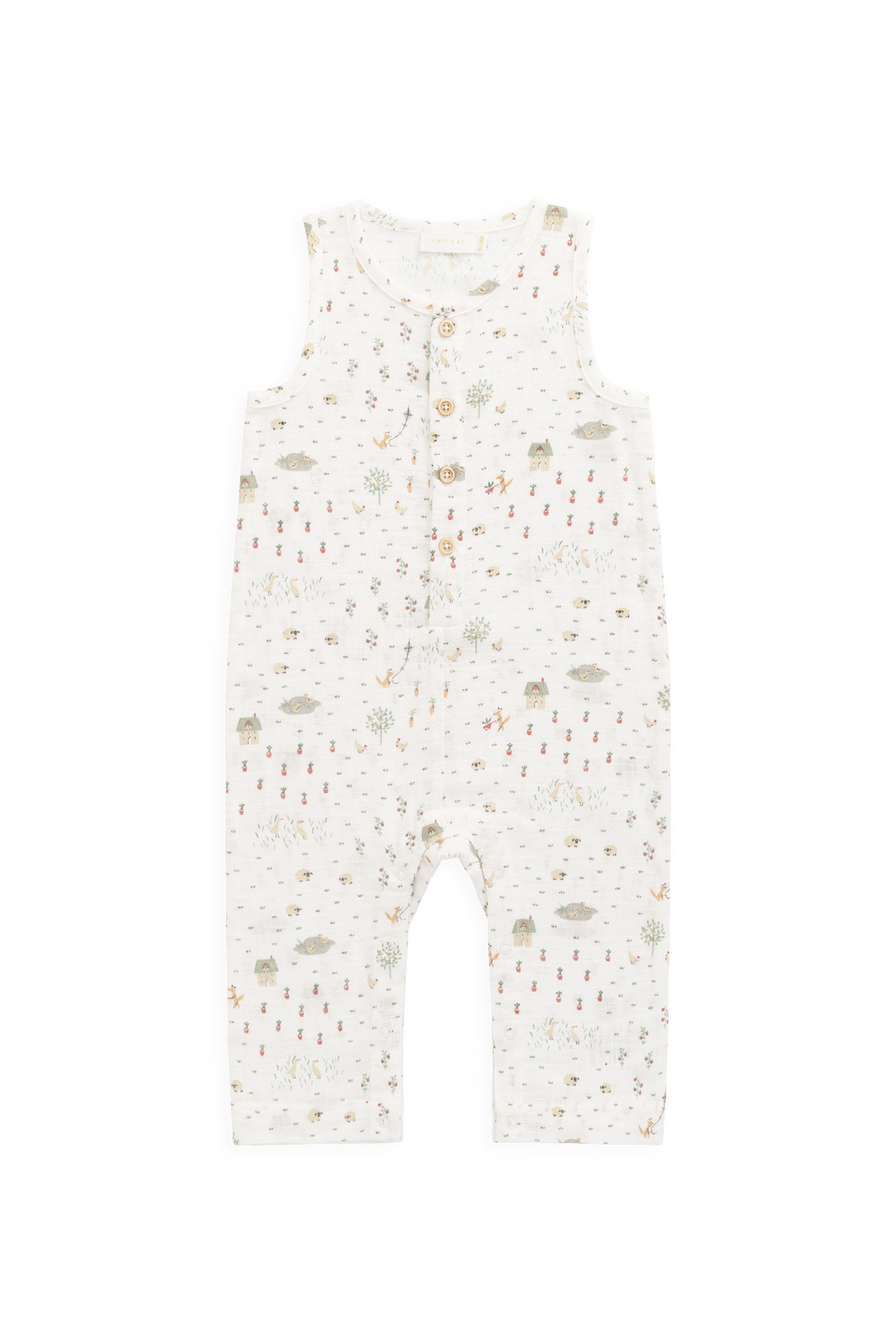 Organic Cotton Milo Jumpsuit - Countryside Life Tofu Childrens Jumpsuit from Jamie Kay Australia