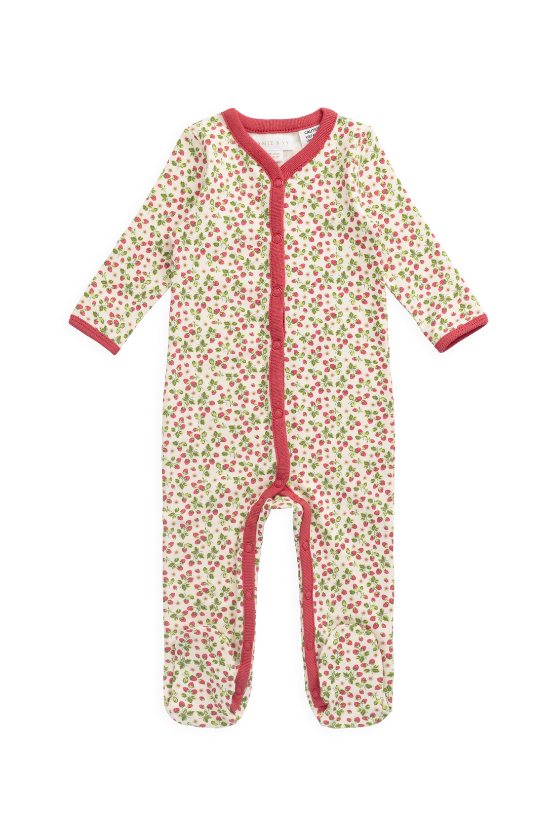 Organic Cotton Murphy Onepiece - Cottage Strawberries Childrens Onepiece from Jamie Kay Australia
