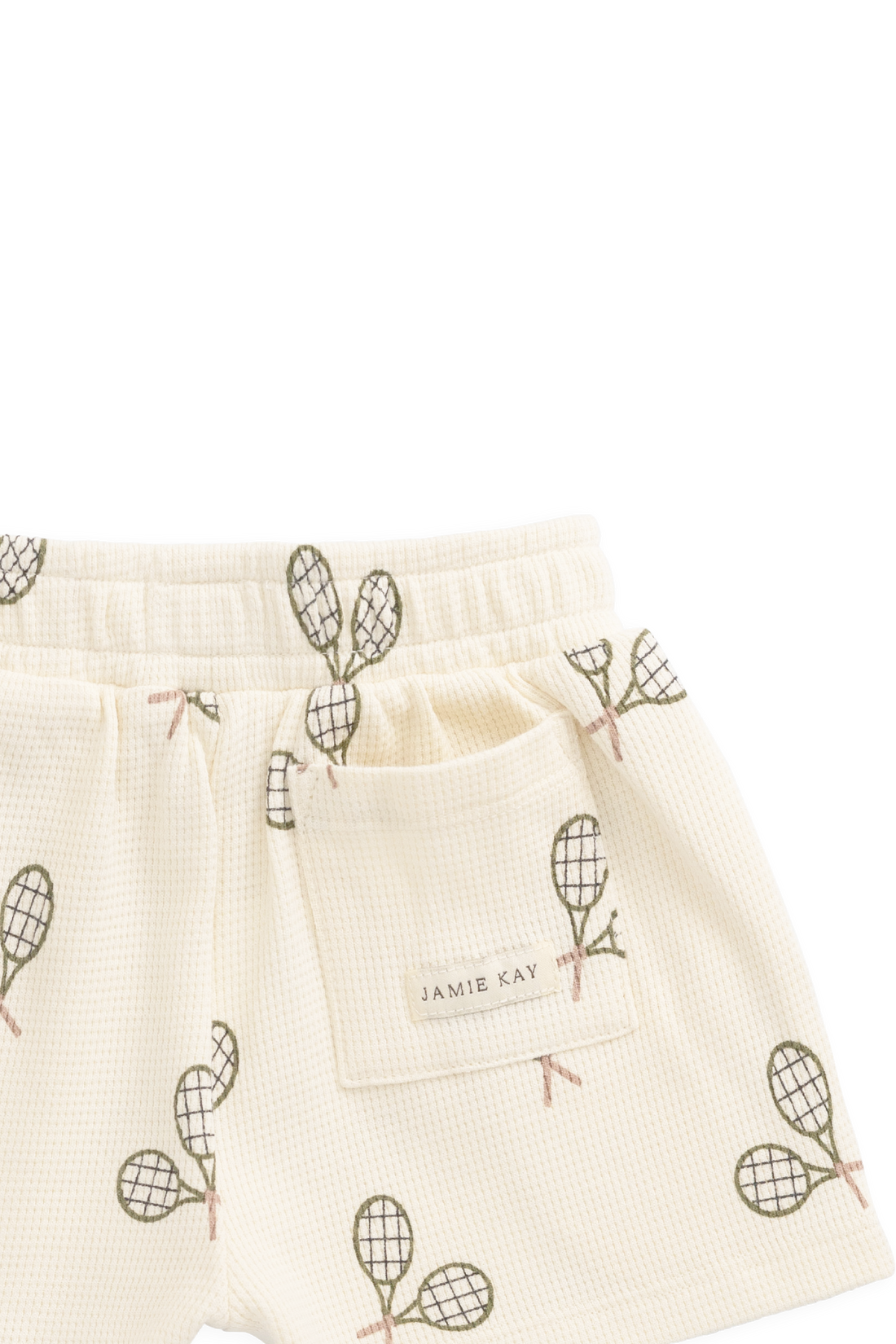 Organic Cotton Waffle Leith Short - Racquet Tofu Childrens Shorts from Jamie Kay Australia