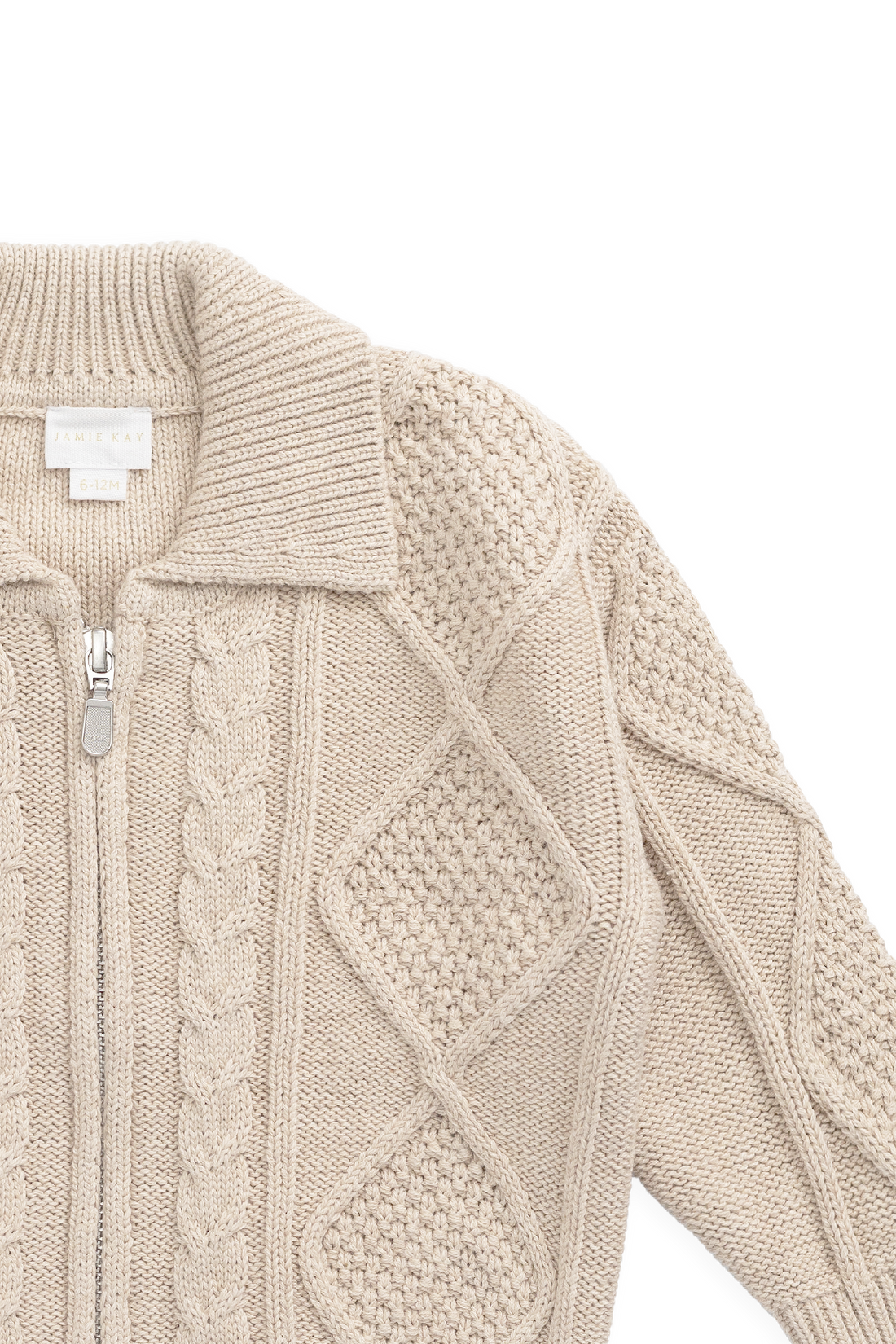Simon Zip-Up Cardigan - Wheat Childrens Cardigan from Jamie Kay Australia