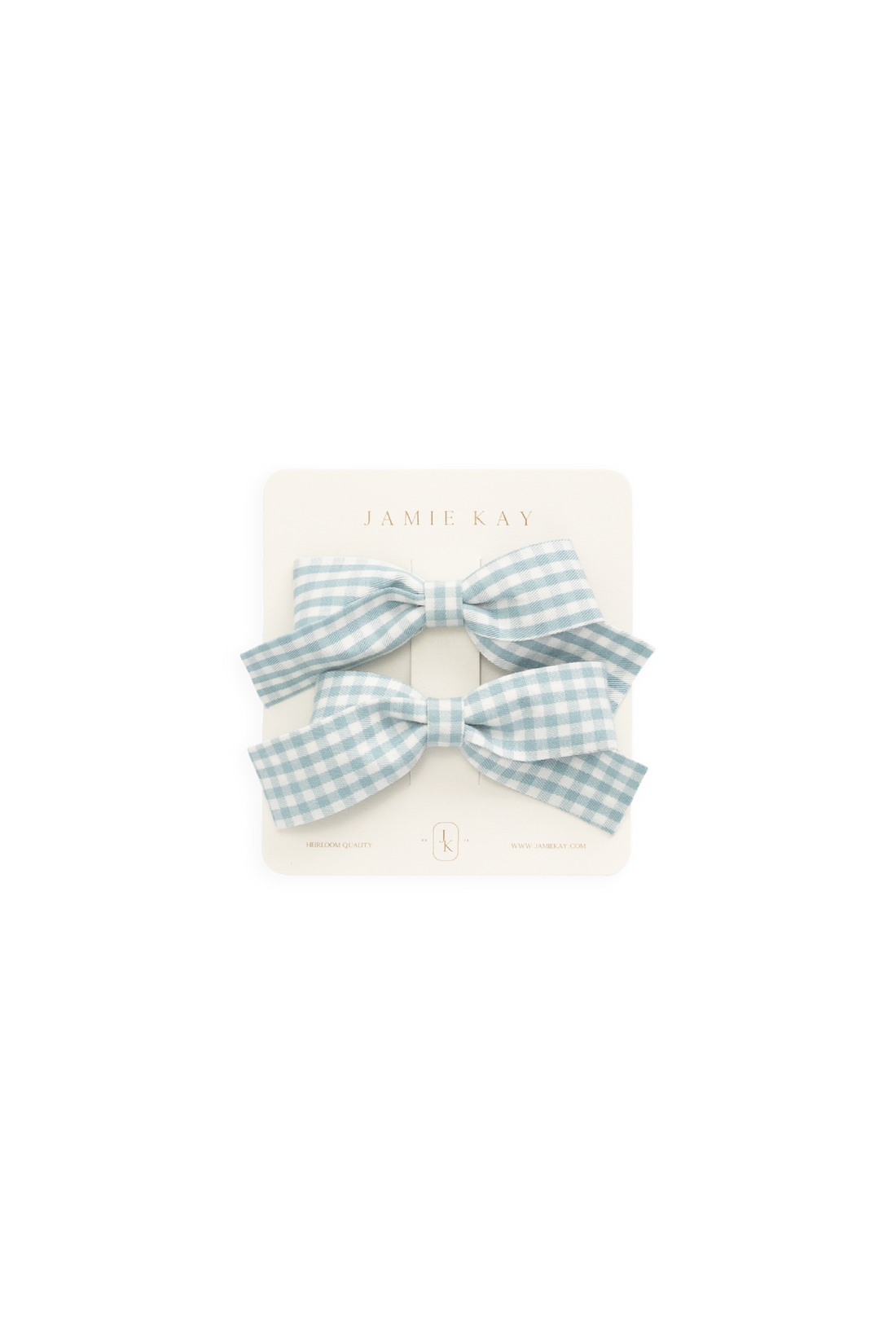 Wrenley Clip 2PK - Sky Gray Gingham Childrens Hair Accessories from Jamie Kay Australia