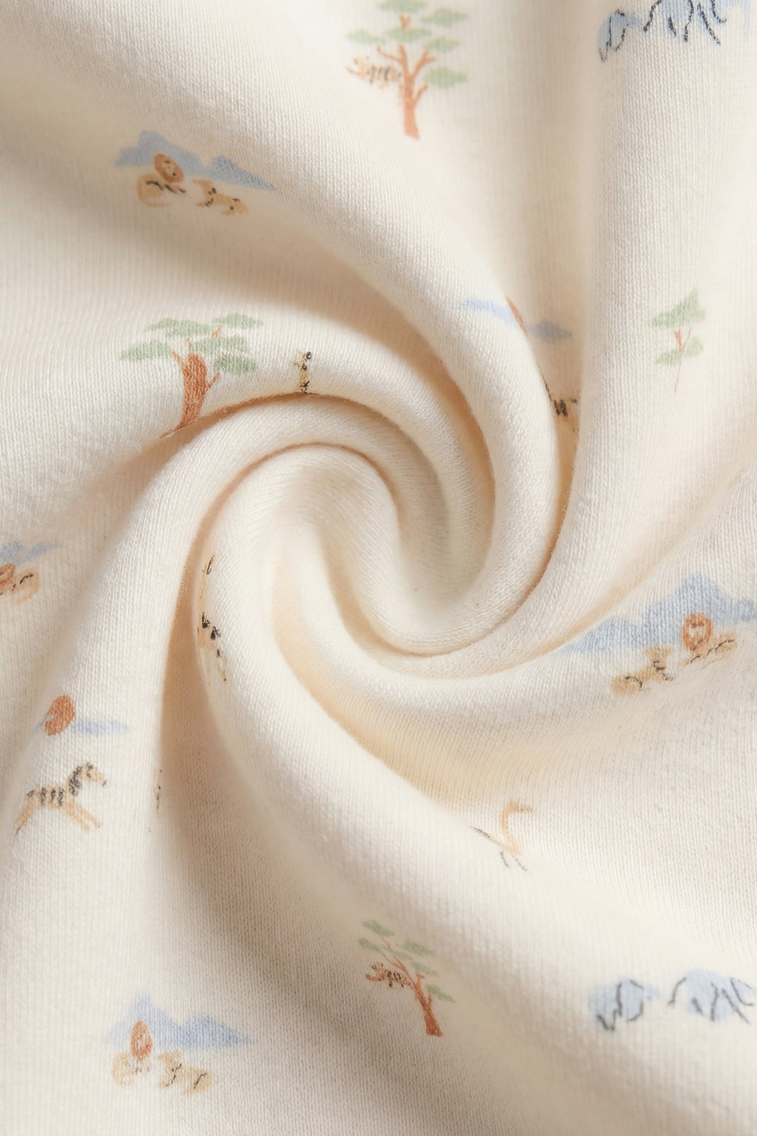 Organic Cotton Amory Long Sleeve Pyjama Set - Savannah Animals Tofu Childrens Pyjamas from Jamie Kay Australia