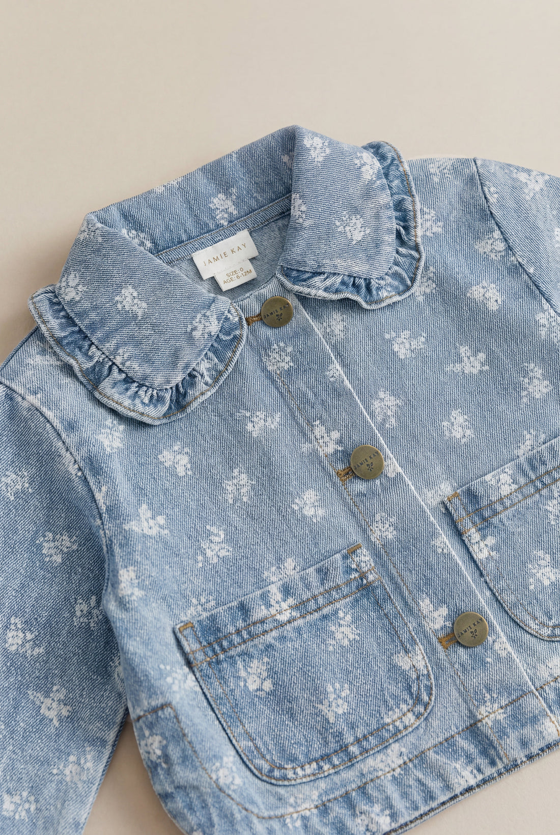 Malani Jacket - Tully Floral Denim Childrens Jacket from Jamie Kay Australia