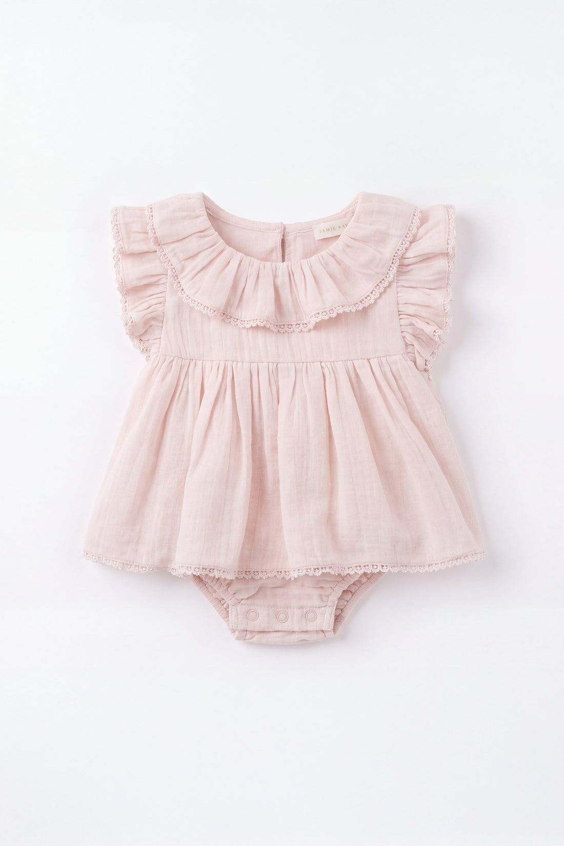 Organic Cotton Muslin Frannie Playsuit - Cotton Candy Childrens Playsuit from Jamie Kay Australia