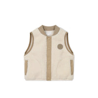 Jody Sherpa Vest - Natural/Cashew Childrens Vest from Jamie Kay Australia