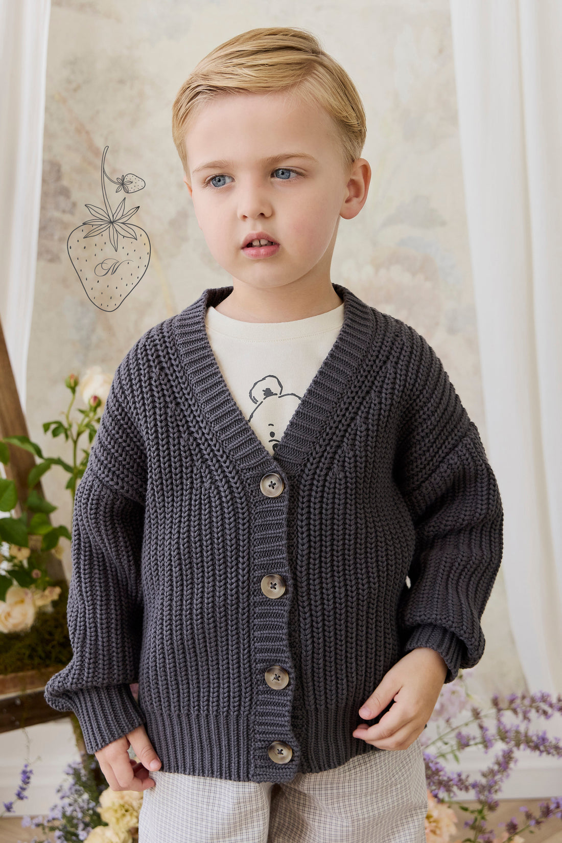 River Cardigan - Stormy Childrens Cardigan from Jamie Kay Australia