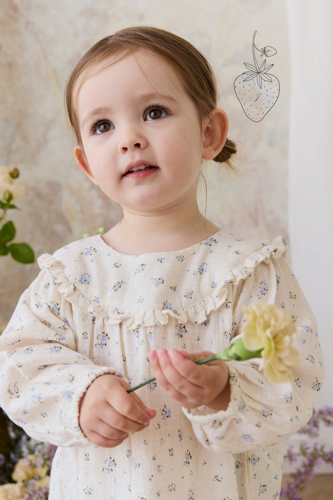 Organic Cotton Nathalie Blouse - Juniper Fields Blue Childrens Top from Jamie Kay Australia