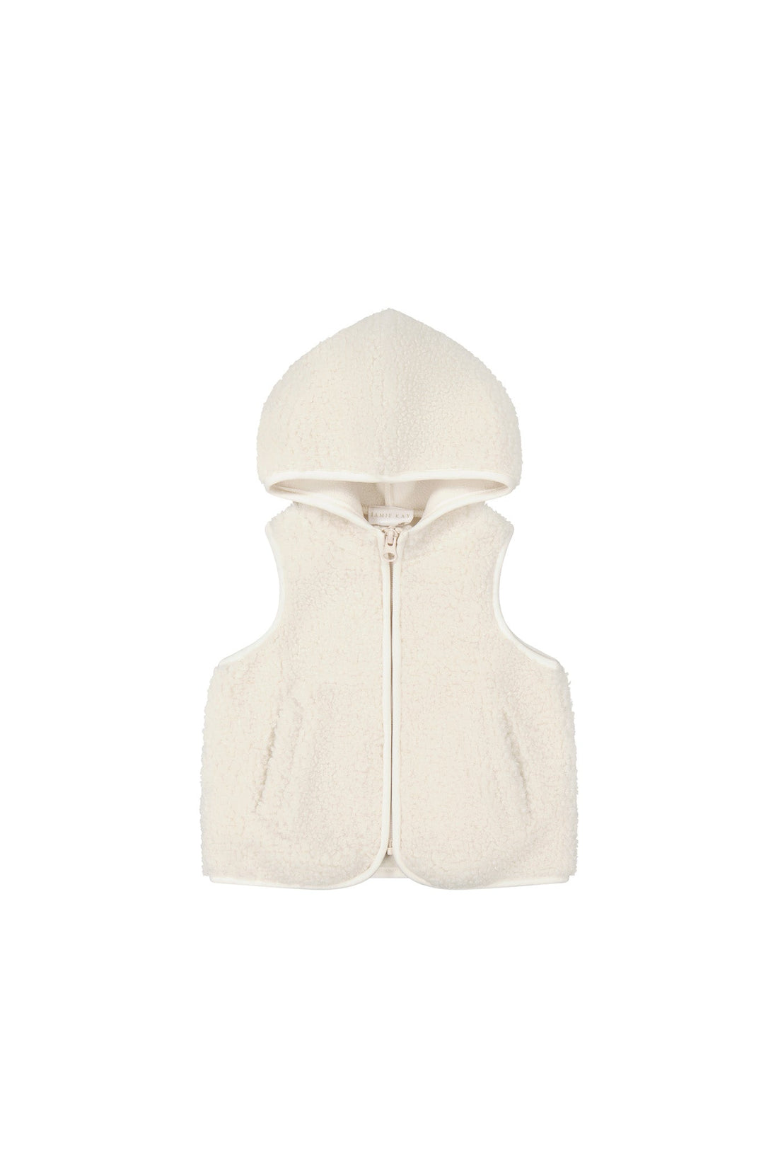 Kai Recycled Polyester Sherpa Vest - Natural Childrens Vest from Jamie Kay Australia