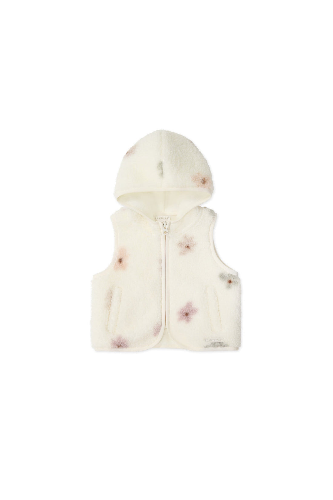 Kai Sherpa Vest - Fifi Spaced Egret Childrens Vest from Jamie Kay Australia