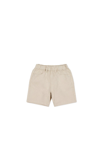 Kingsley Short - Fine Stripe Biscuit/Cloud Childrens Short from Jamie Kay Australia