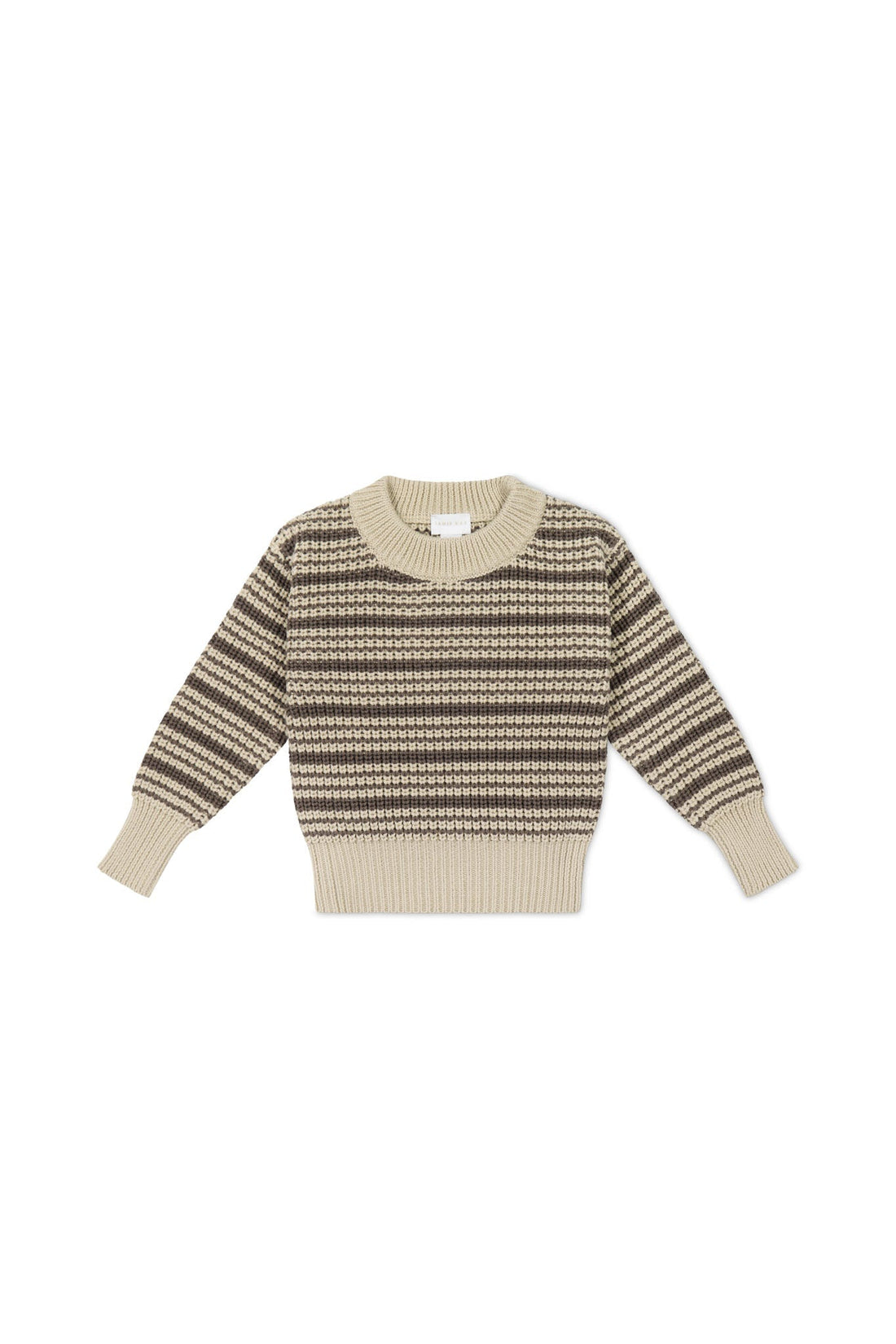 Leon Jumper - Harvest Stripe Brownie/Biscuit Childrens Jumper from Jamie Kay Australia