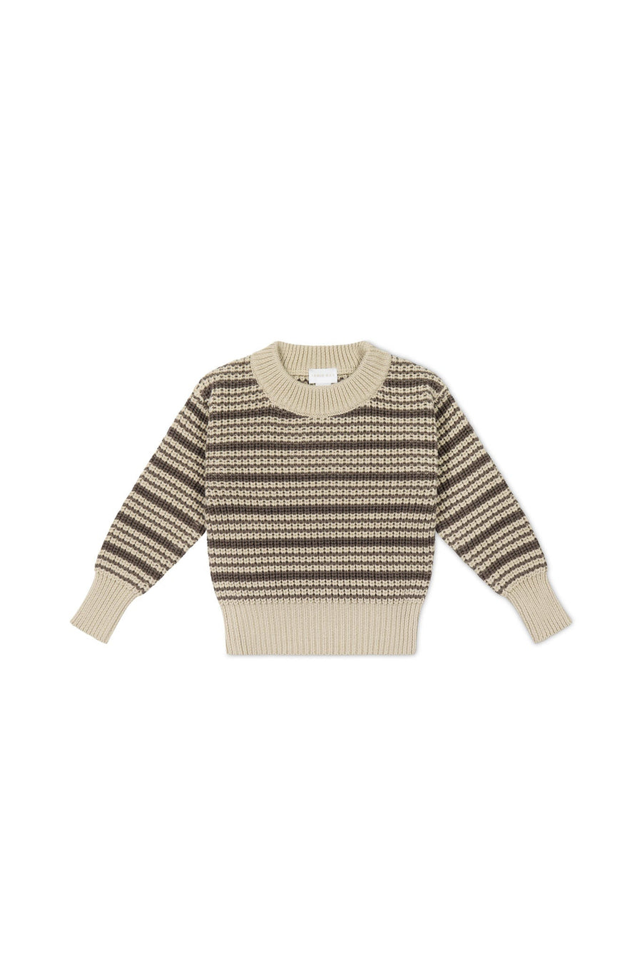 Leon Jumper - Harvest Stripe Brownie/Biscuit Childrens Jumper from Jamie Kay Australia