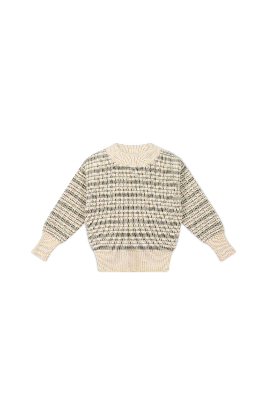 Leon Jumper - Harvest Stripe Moss/Cassava Childrens Jumper from Jamie Kay Australia