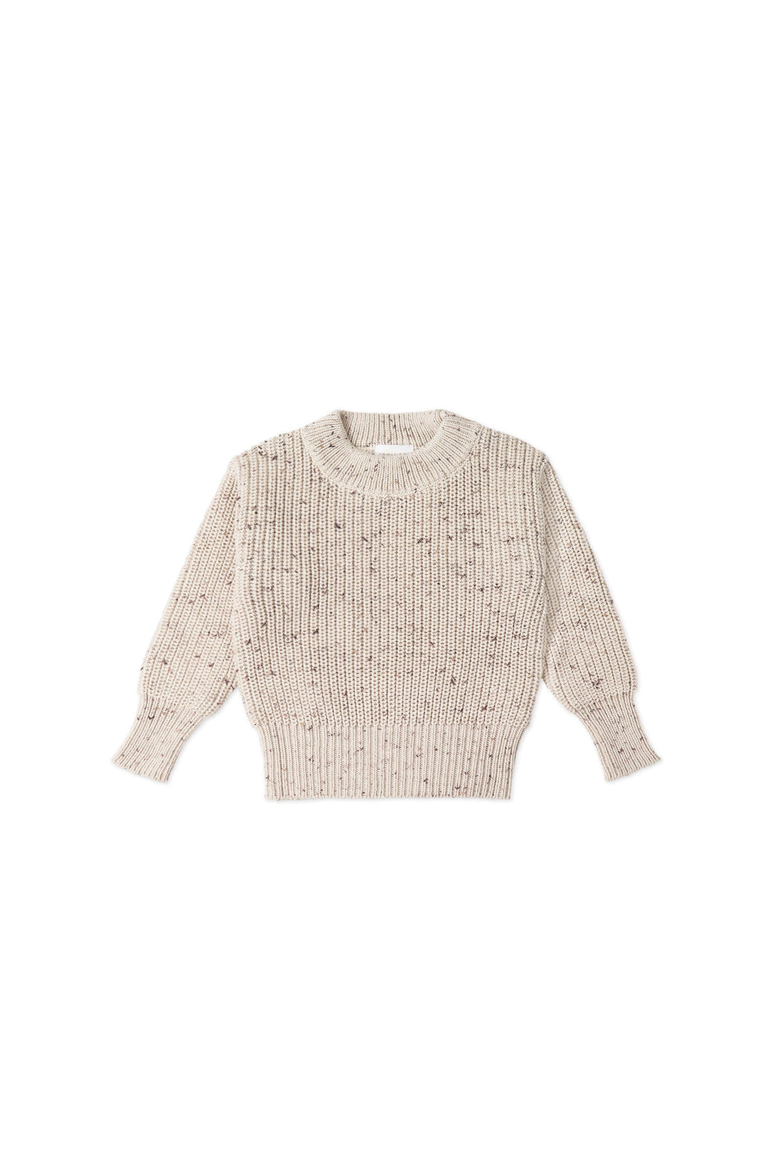 Leon Jumper - Oatmeal Balm Wolf Fleck Childrens Jumper from Jamie Kay Australia