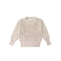 Leon Jumper - Oatmeal Balm Wolf Fleck Childrens Jumper from Jamie Kay Australia