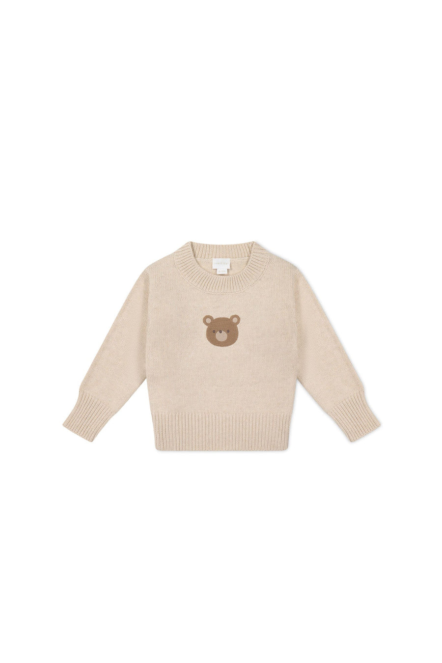 Leon Jumper - Oatmeal Marle Jacquard Bobbie Bear Childrens Jumper from Jamie Kay Australia