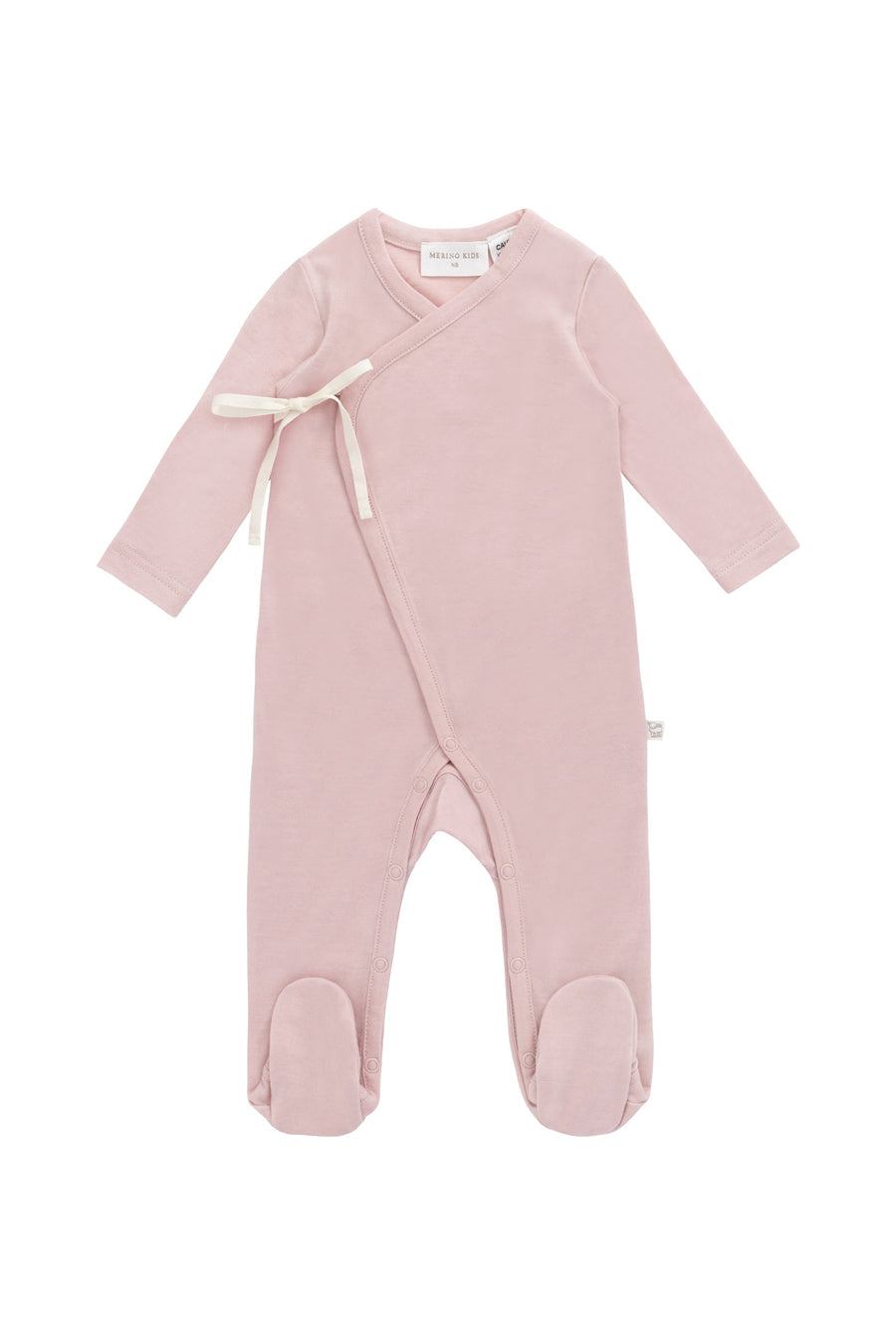 Merino Wrap Onepiece - Cloud Pink Childrens Onepiece from Jamie Kay Australia