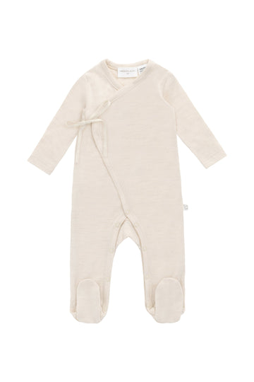 Merino Wrap Onepiece - Natural Childrens Onepiece from Jamie Kay Australia