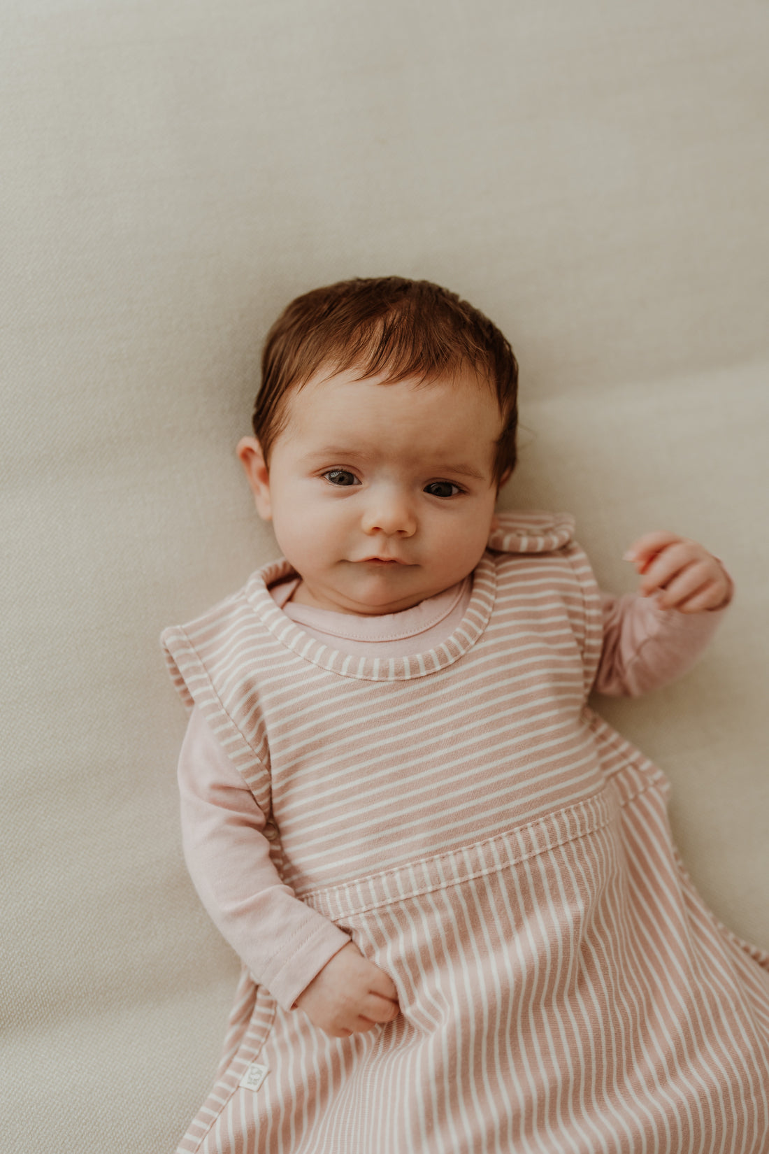 Merino Kids Go Go Bag - All Seasons - Misty Rose Stripe Childrens Sleeping Bag from Jamie Kay Australia