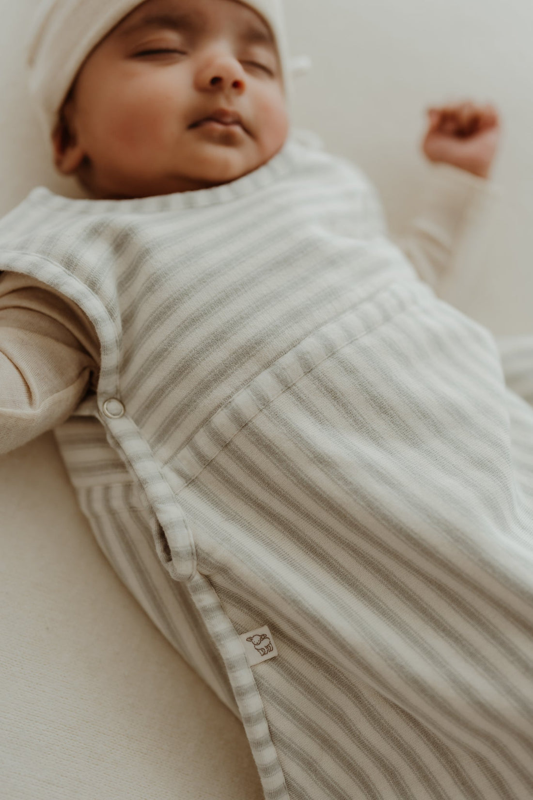Merino Kids Go Go Bag - Duvet - Variegated Stripe Mist Childrens Sleep Gown from Jamie Kay Australia