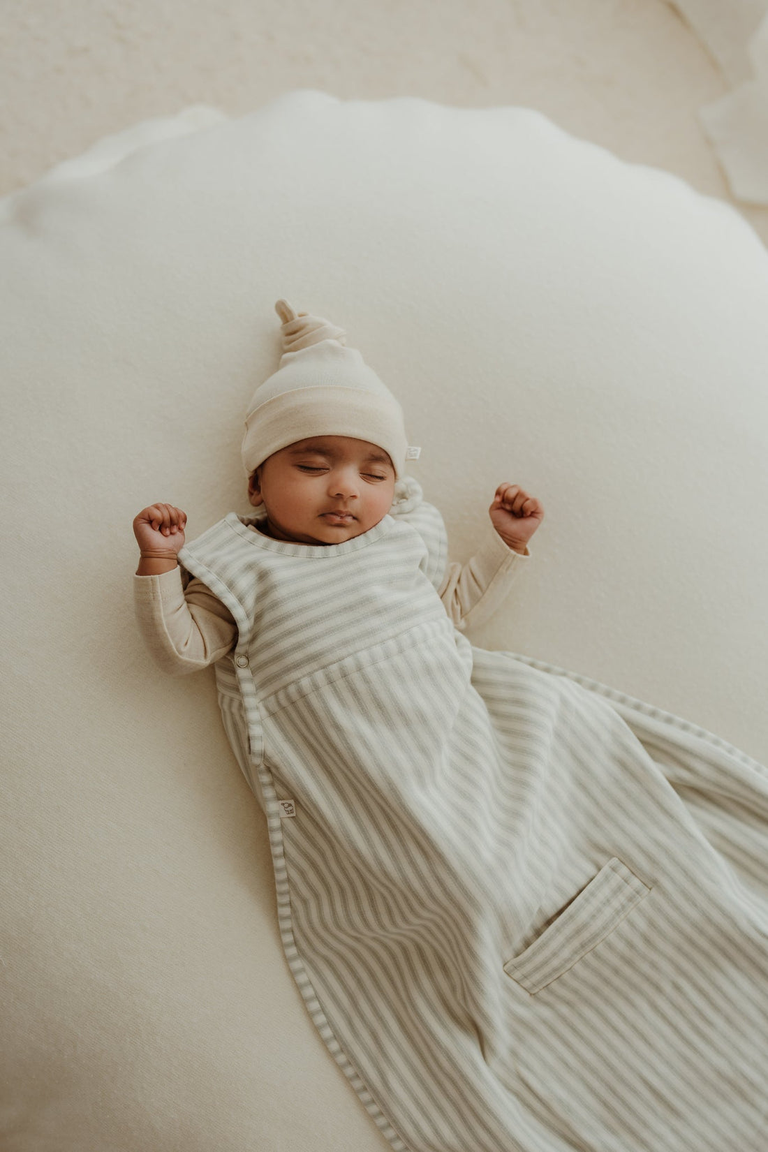 Merino Kids Go Go Bag - Duvet - Variegated Stripe Mist Childrens Sleep Gown from Jamie Kay Australia