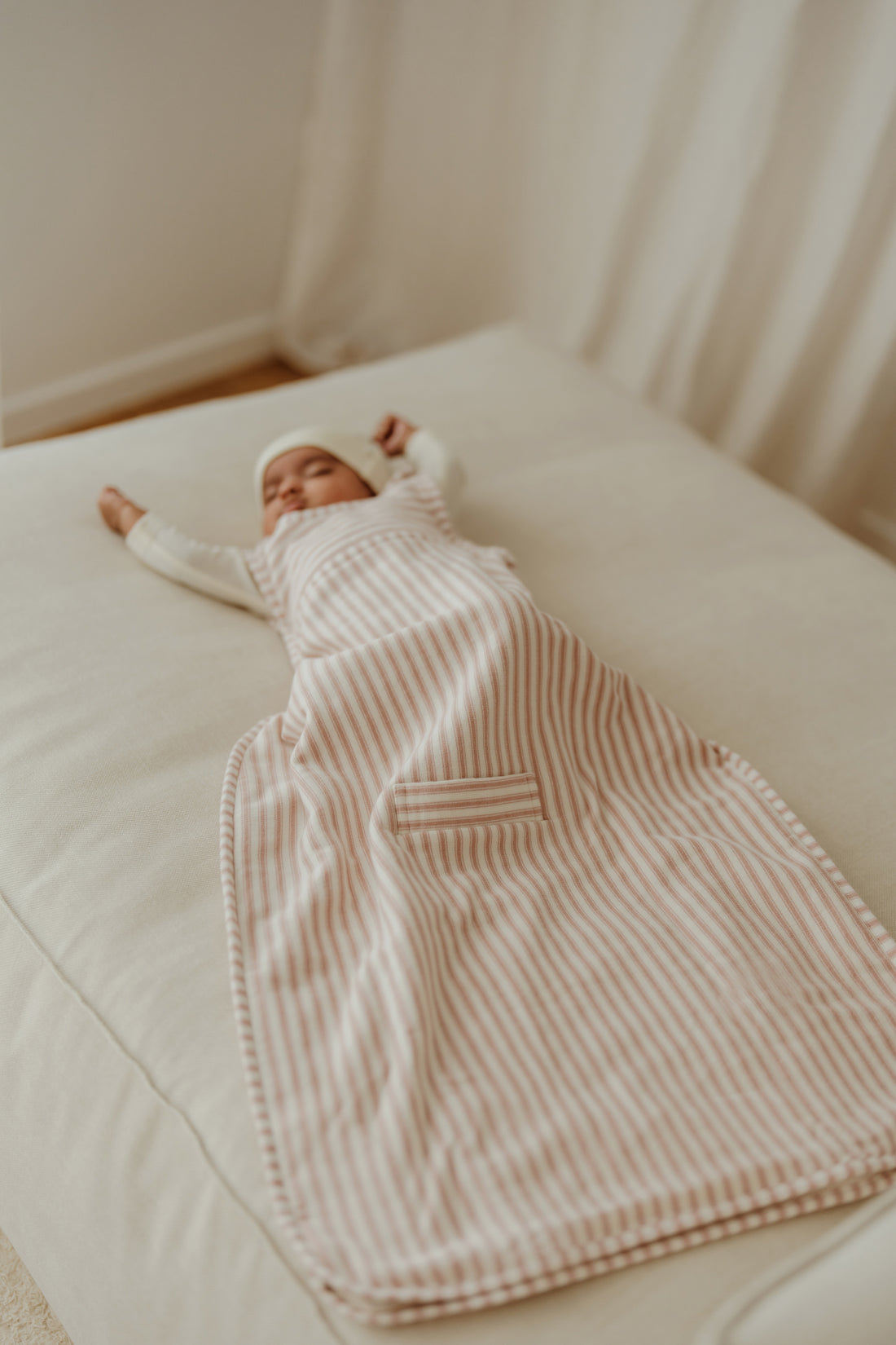 Merino Kids Go Go Bag - Duvet - Variegated Stripe Mauve Childrens Sleeping Bag from Jamie Kay Australia
