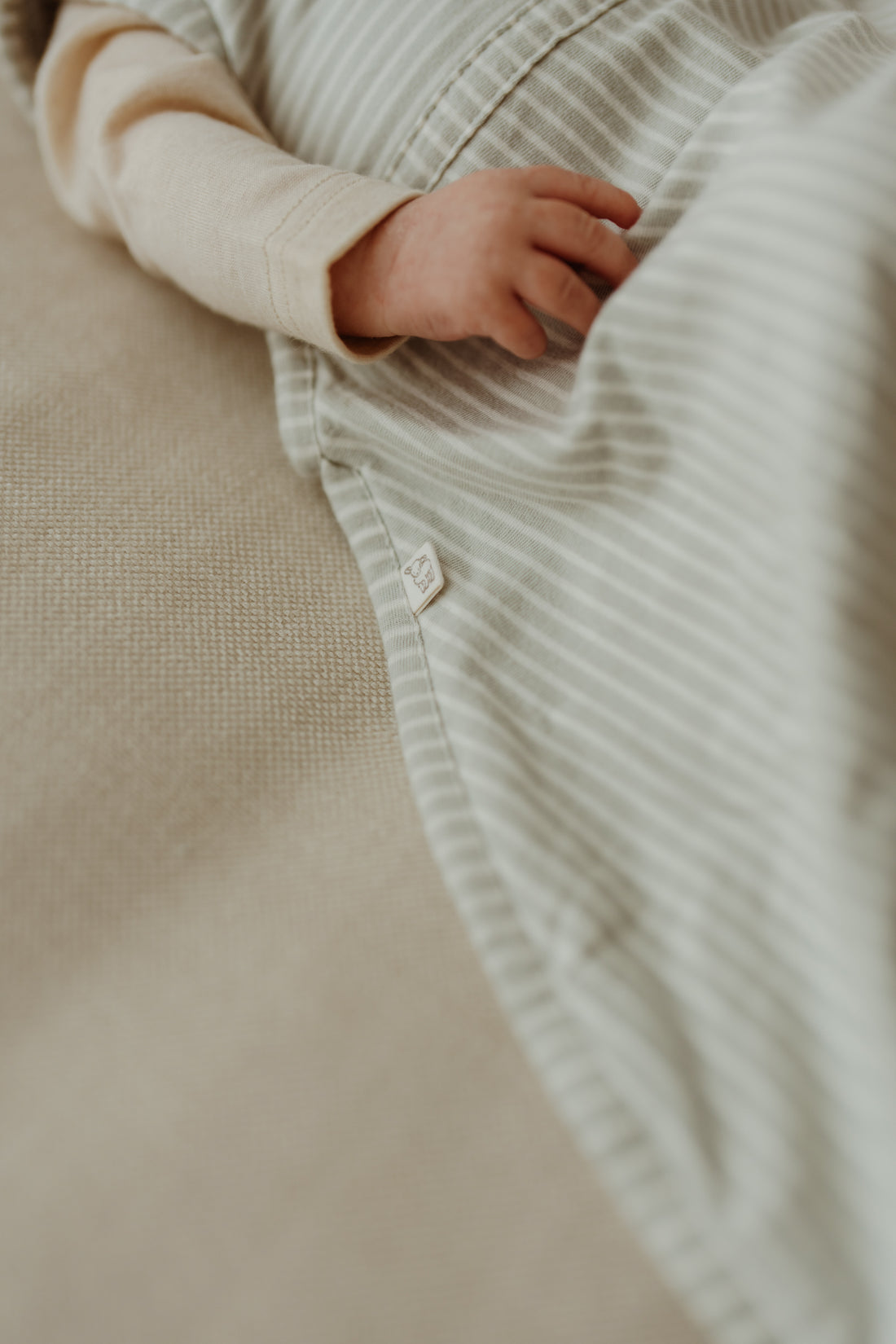 Merino Kids Go Go Bag - All Seasons - Turtle Dove Stripe Childrens Sleeping Bag from Jamie Kay Australia