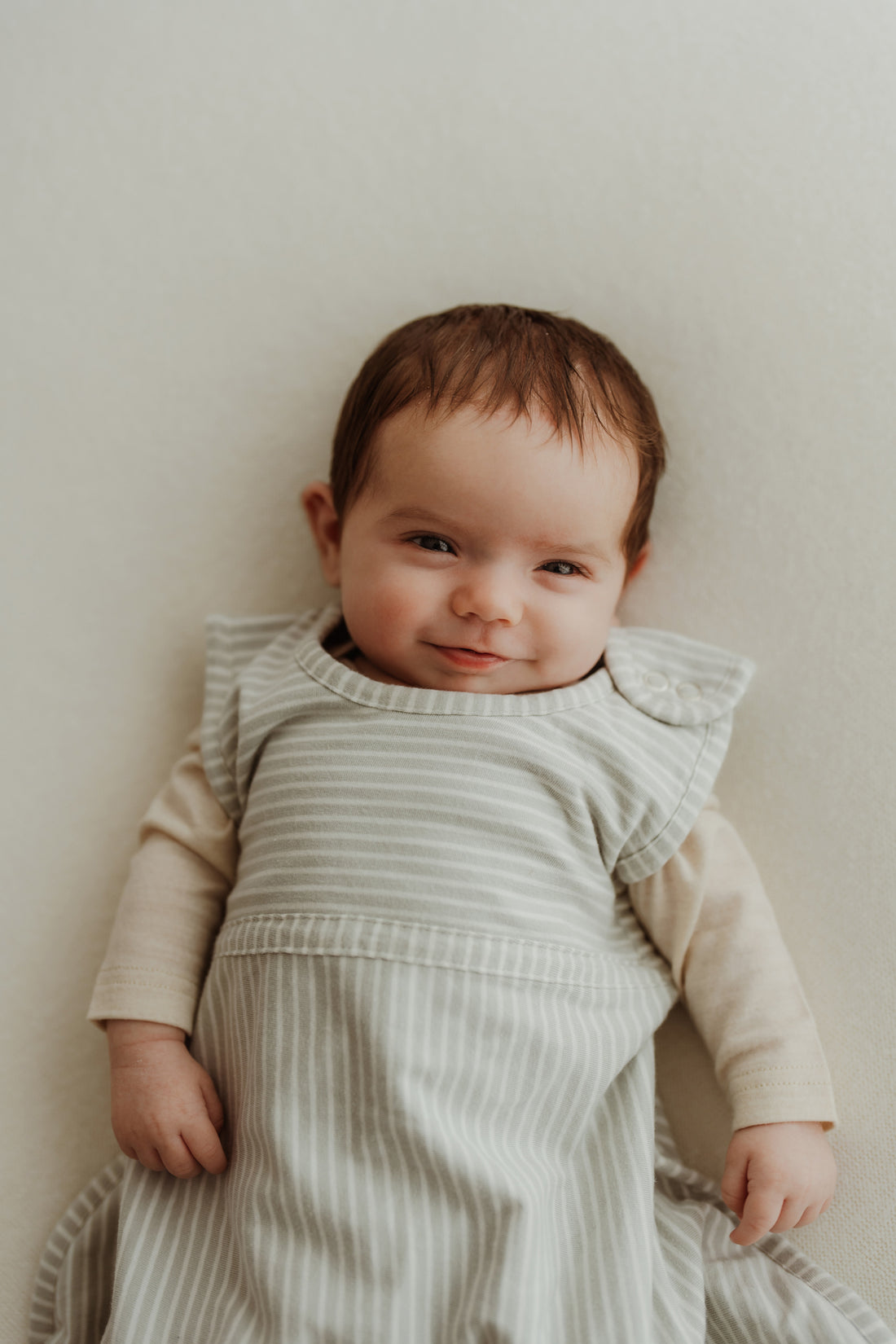 Merino Kids Go Go Bag - All Seasons - Turtle Dove Stripe Childrens Sleeping Bag from Jamie Kay Australia