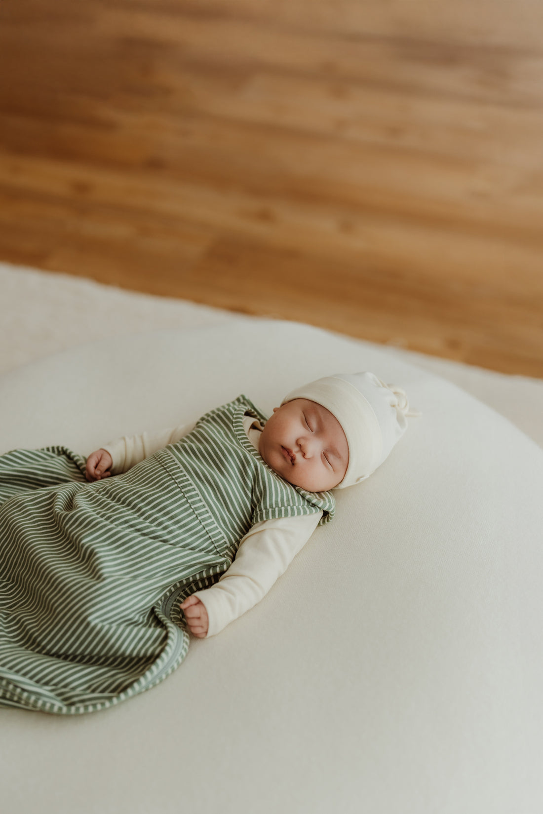 Merino Kids Go Go Bag - All Seasons - Olive Stripe Childrens Sleeping Bag from Jamie Kay Australia